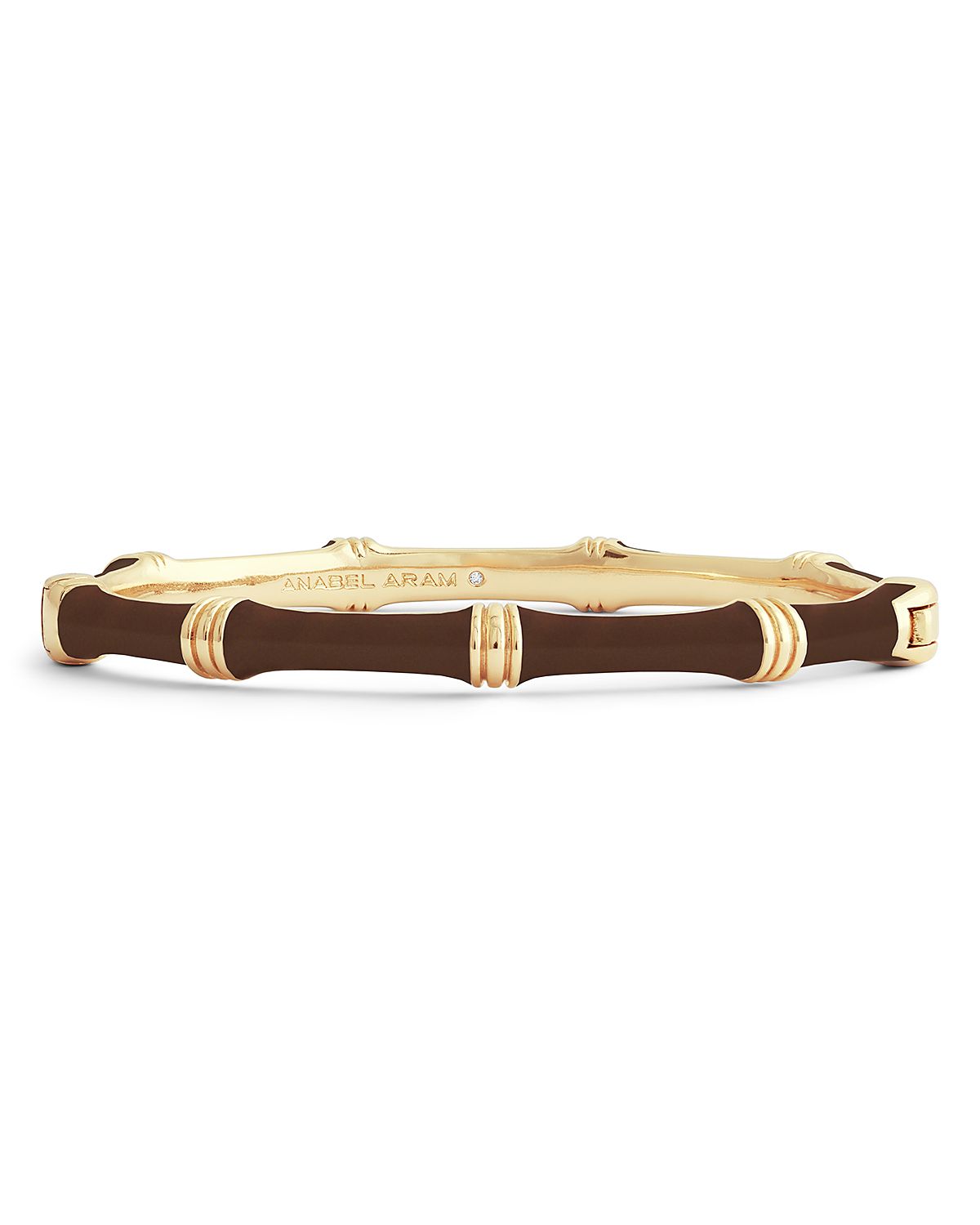 Anabel Aram Enamel Bamboo Shaped Hinge Bangle Bracelet