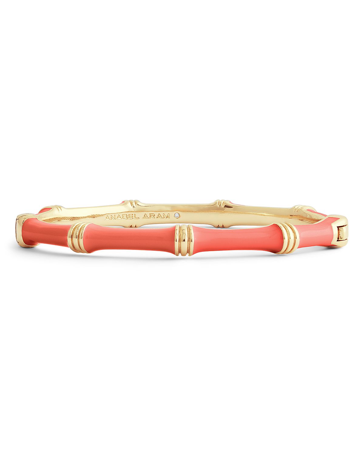 Anabel Aram Enamel Bamboo Shaped Hinge Bangle Bracelet