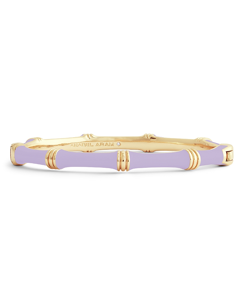 Anabel Aram Enamel Bamboo Shaped Hinge Bangle Bracelet