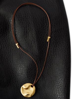 Orla Sculptural Disc Pendant Necklace