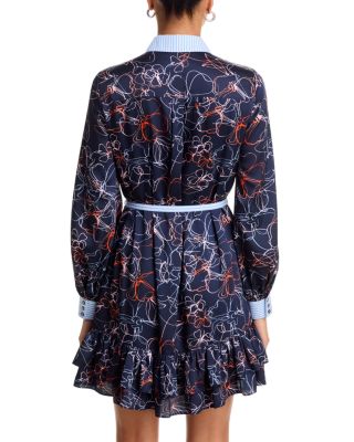 Malva Linework Floral Tirza Dress