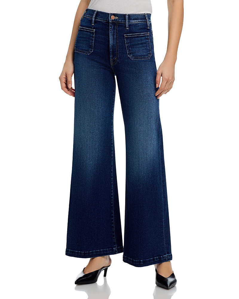 Mother Hustler Roller Patch Pocket Sneak High Rise Jeans in Taking Chances