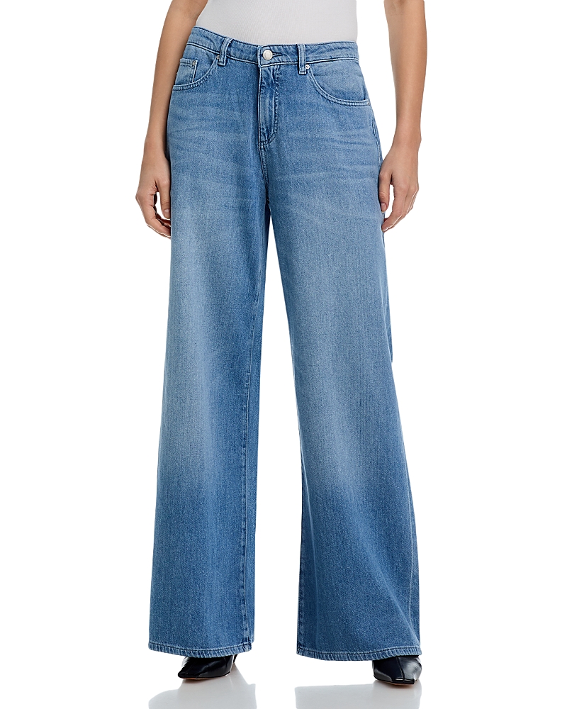 DL1961 Alex Low Rise Baggy Wide Leg Jeans in Riverbank