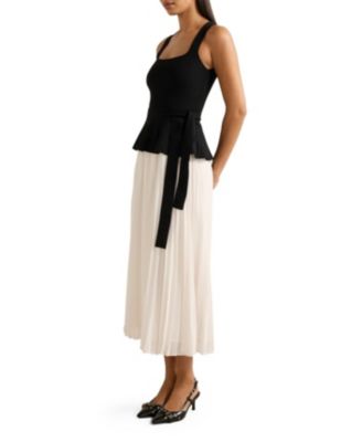  Women's Peony Pleat Mixed Dress