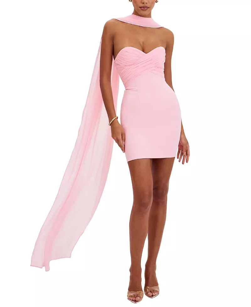Miss Circle Olivia Strapless Crossover Mini Dress