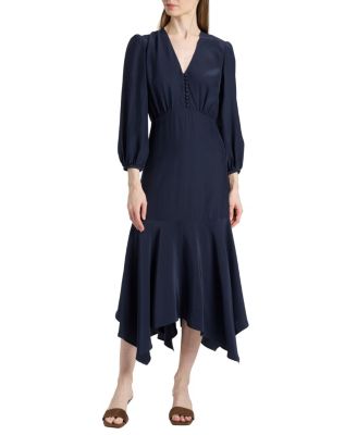 Carina Silk Midi Handkerchief Dress