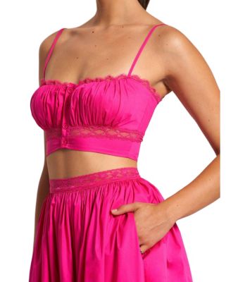  Maya Cotton Poplin Top with Lace Trim