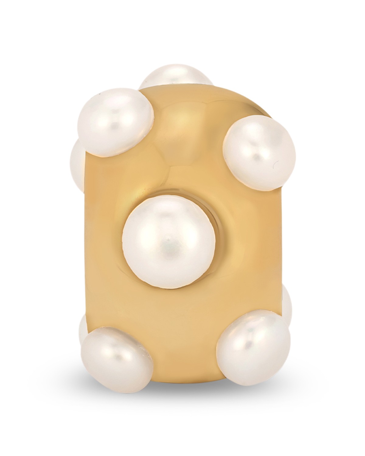10K Yellow Gold Coco Freshwater Pearl Big Bead Pendant