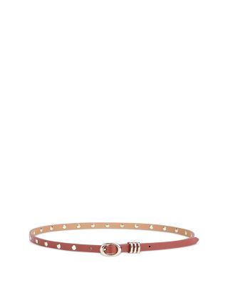 Classic Studded Skinny Leather Belt