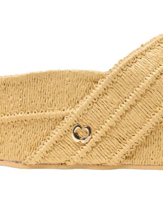 Women's MFACH00870 Raffia Crisscross Platform Sandals