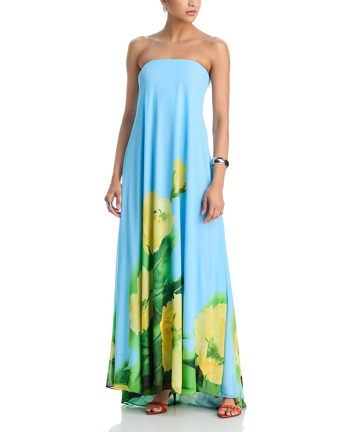 Aqua Strapless Maxi Dress - Exclusive
