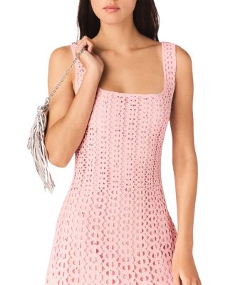 Russelking Rhinestone Crochet Midi Dress