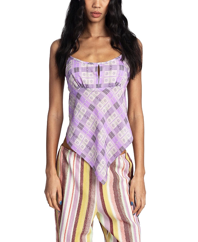 Anna Sui Plaid Blossom Top Apron