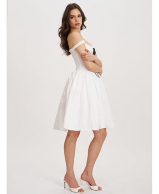  Madison Cotton Eyelet Square Neck Midi Dress