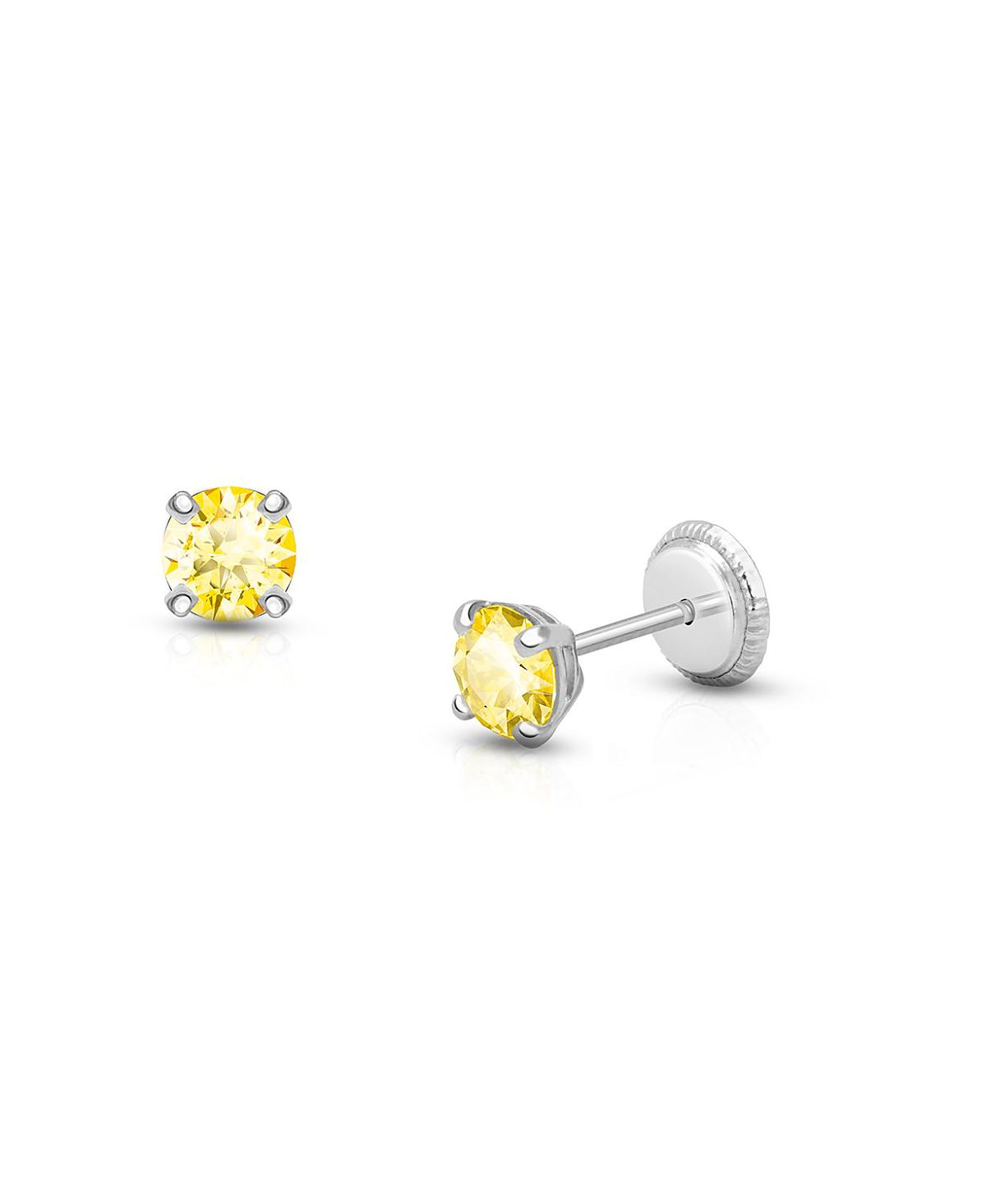 Tiny Blessings Girls' 14K Gold Crystal Birthstone Stud Earrings - Baby, Little Kid, Big Kid