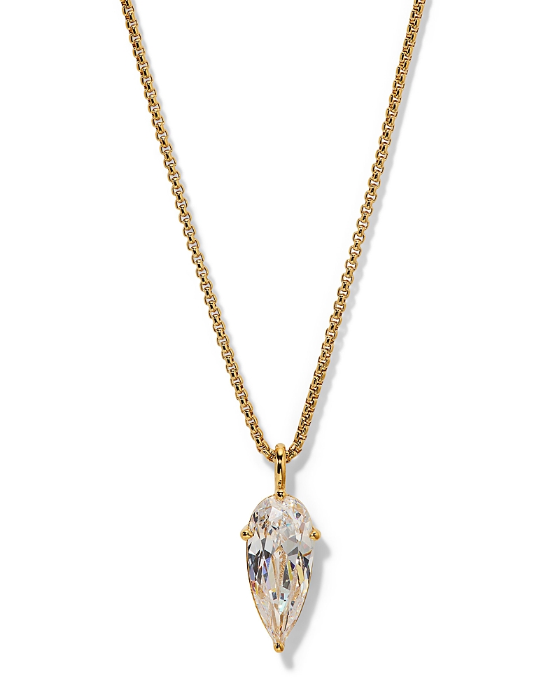 Nadri Lucia 18K Gold Plated Cubic Zirconia Pear Pendant Necklace, 16