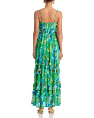 green casual maxi dress Casual dress woman green linen dress (789) – Xiaolizi main image 1
