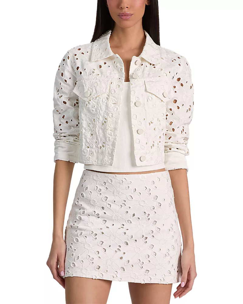 Alice and Olivia Chloe Boxy Cropped Jacket