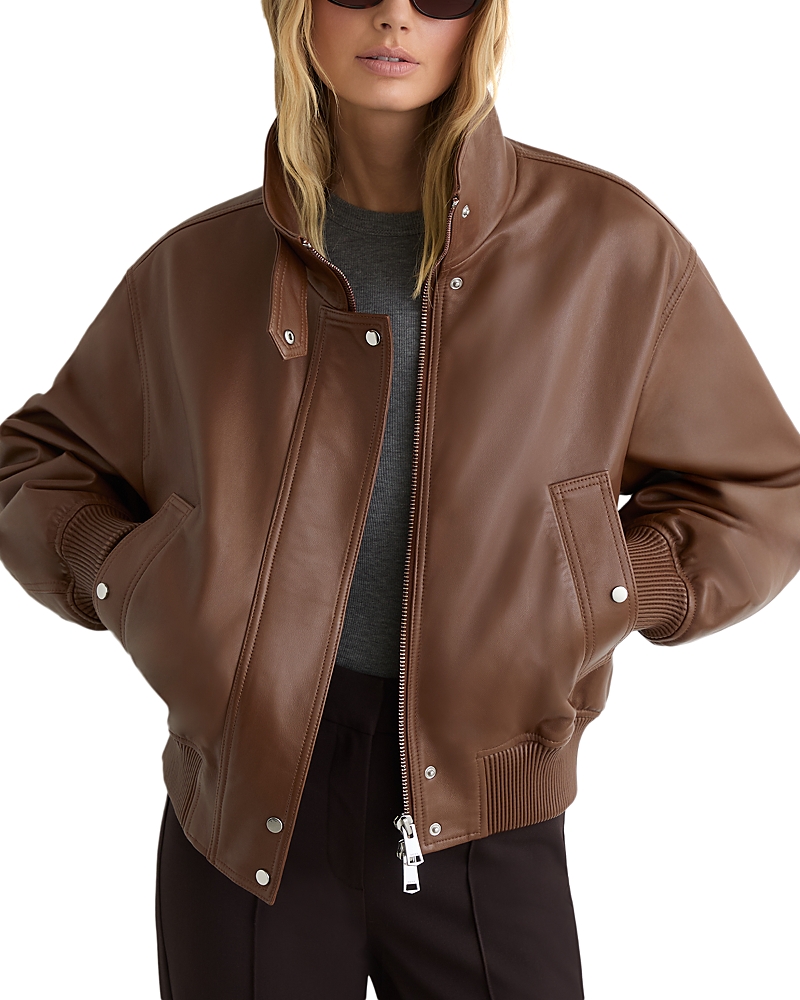 Reiss Petites Cara Leather Jacket