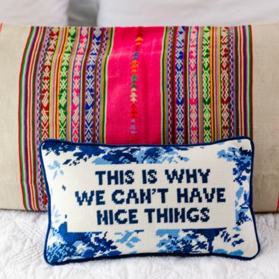 Nice Things Needlepoint Decorative Pillow