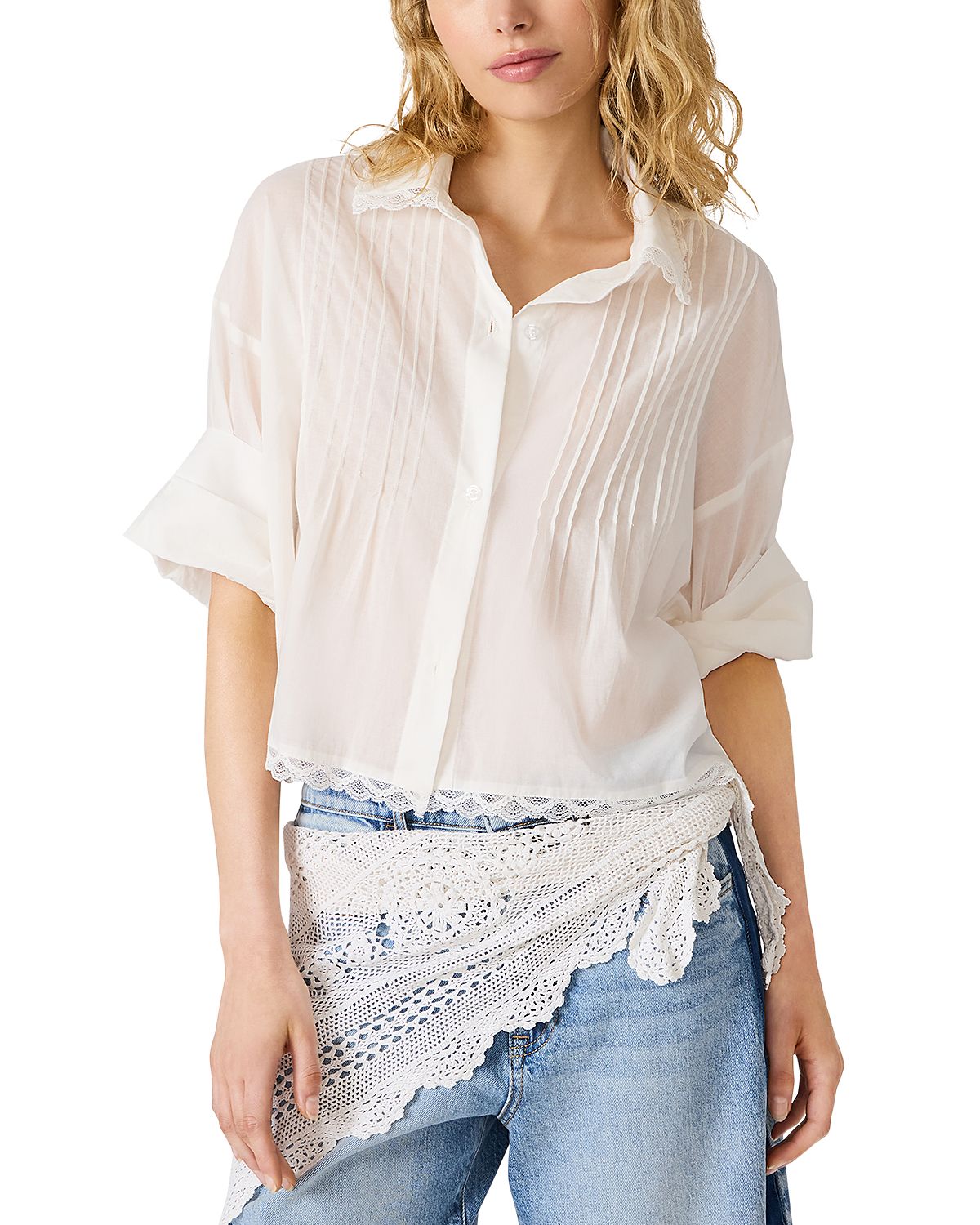 Steve Madden Delphi Lace Collar Blouse