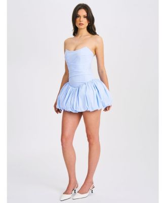  Oletta Corset Strapless Bubble Hem Mini Dress