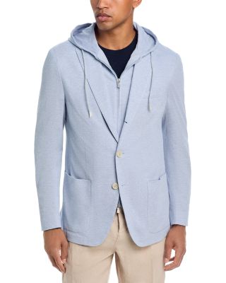 Cotton Linen Jersey Jacket With Removable Hoodie