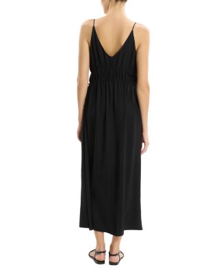 Gathered V Tie Dress