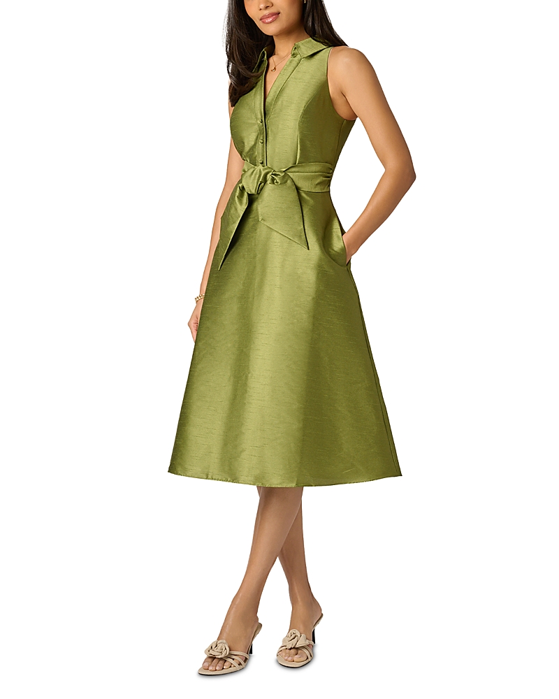Adrianna Papell Tie Front Midi Dress - Exclusive