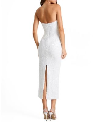  Leslie Sequin Strapless Gown