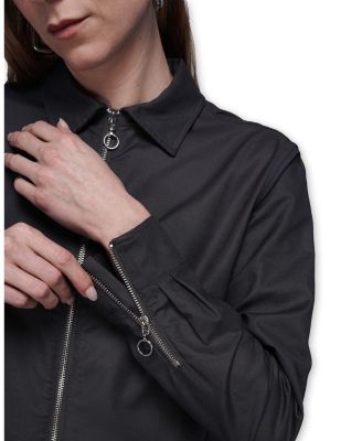  The Essential Long Sleeve Oxford Zip Up Shirt