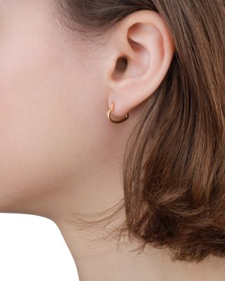 18K Rose Gold Antifer Polished Heart Single Hoop Earring