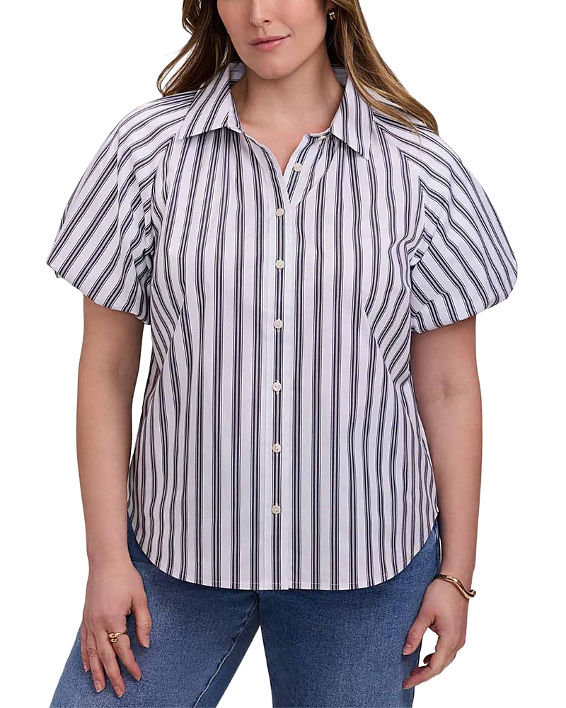 Foxcroft Plus Paula Puff Sleeve Shirt