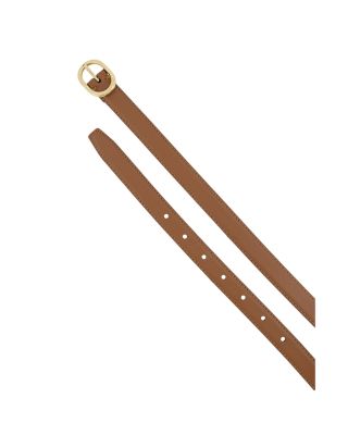 Women's Stitched Semi Feather Edge Leather Belt