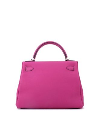 Kelly 28 Handbag Pink Togo with Palladium Hardware