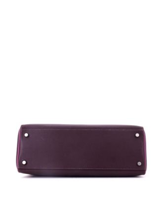 Kelly 32 Handbag Bicolor Epsom with Palladium Hardware