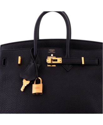 Birkin 25 Handbag Black Togo with Rose Gold Hardware