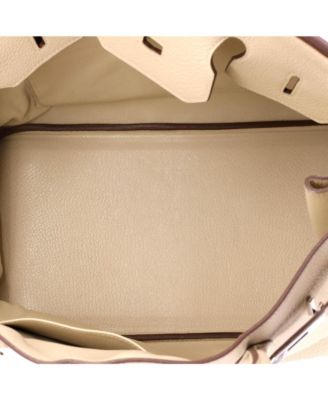 Birkin 35 Handbag Light Clemence with Palladium Hardware