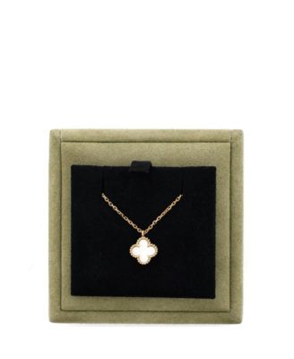  Sweet Alhambra Pendant Necklace 18K Gold and Mother of Pearl, 15.75"