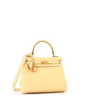 Kelly 25 Handbag Yellow Swift with Gold Hardware