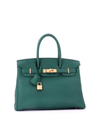 Birkin 30 Handbag Green Togo with Gold Hardware