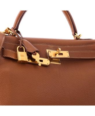 Kelly 28 Handbag Brown Togo with Gold Hardware