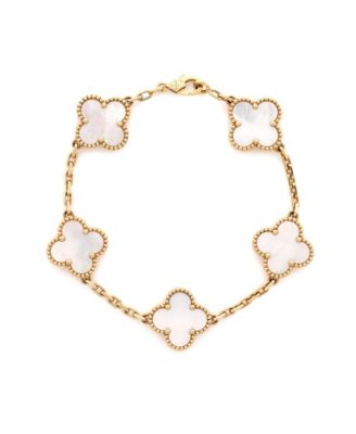  Vintage Alhambra 5 Motifs Bracelet 18K Gold and Mother of Pearl