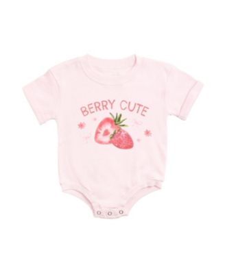 Girls' Berry Cute Strawberry Short Sleeve Romper - Baby
