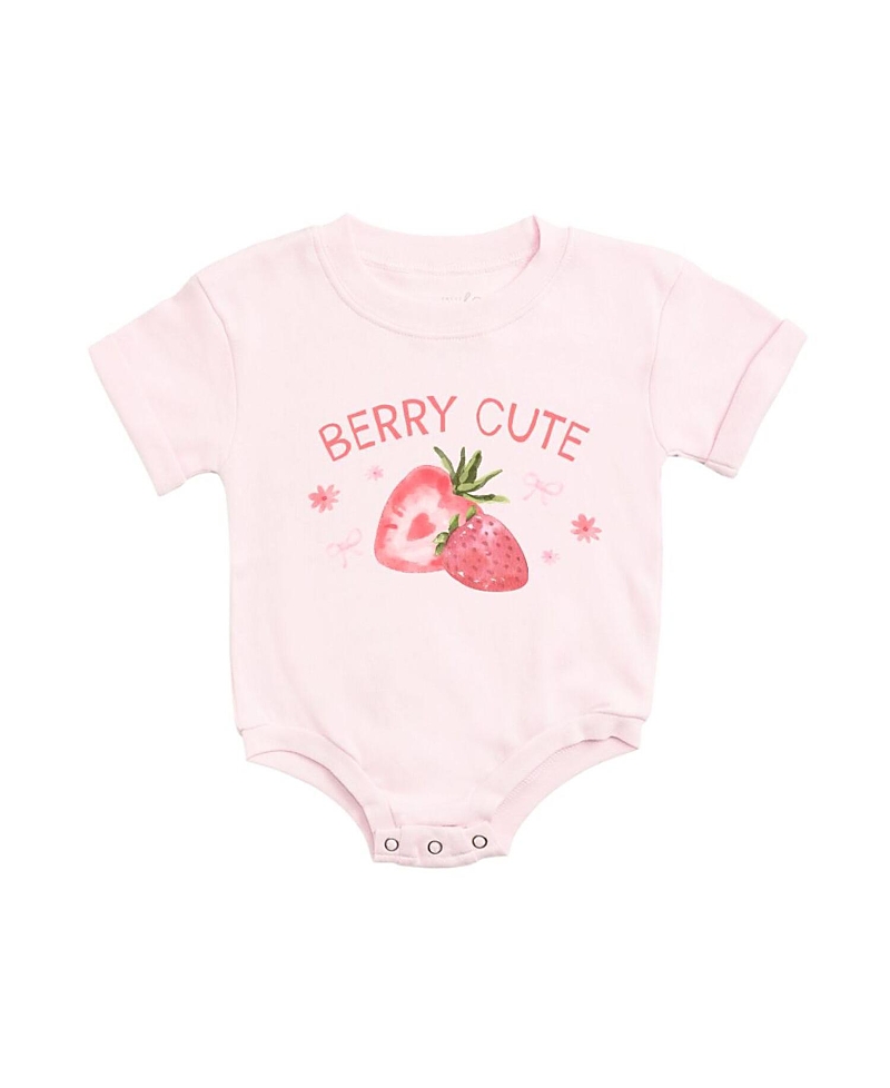 Sweet Wink Girls' Berry Cute Strawberry Short Sleeve Romper - Baby
