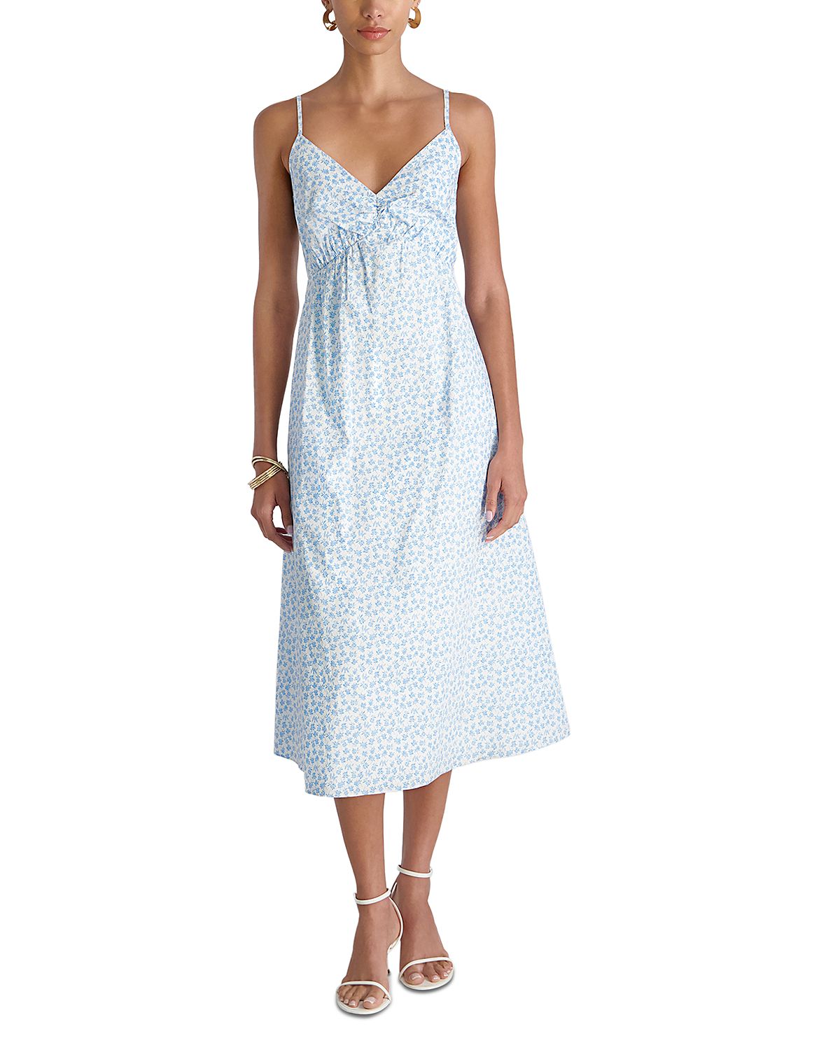 French Connection Rhodes Poplin Stacey Fleur Midi Dress