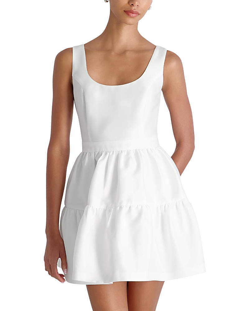 French Connection Structured Taffeta Tiered Flare Mini Dress