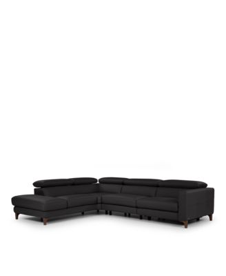 Messina Three Piece Double Motion Leather Sectional