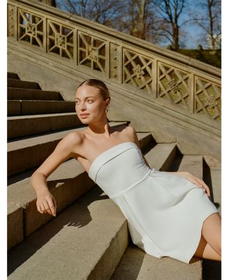 Whisper Foldover Inverted Pleat Mini Dress