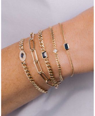 14K Yellow Gold Heavy Metal Large Paperclip Link Bracelet
